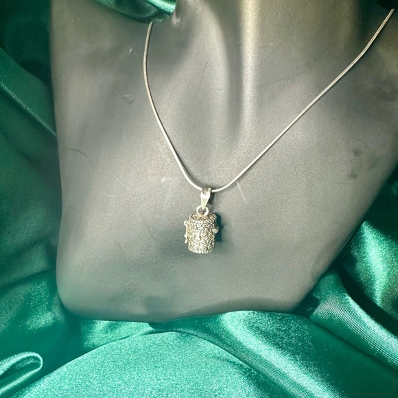 Sterling Silver Necklace with Lidded Box Charm – .925 Stamped – Keepsake Pendant - Picture 1 of 13